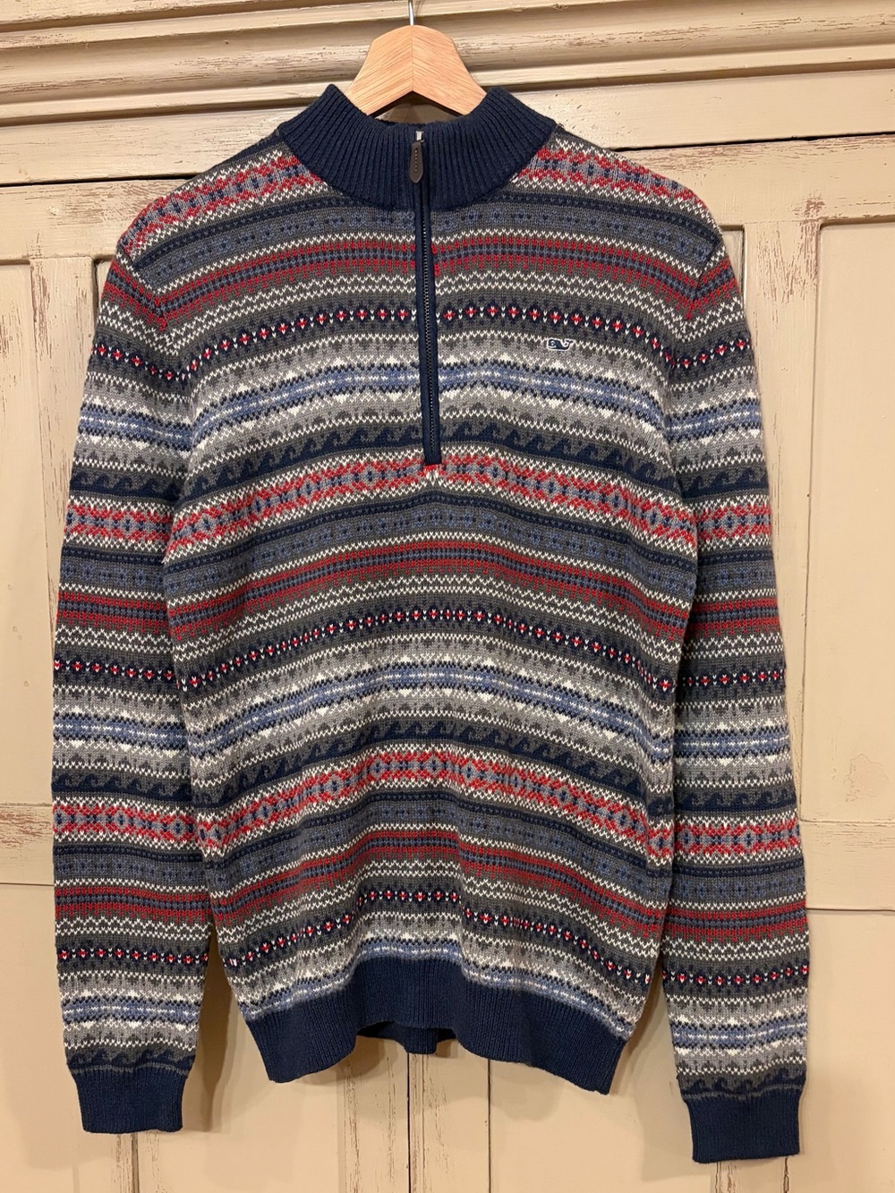 Vineyard Vines 1/4 Zip Sweater Ladies Size XL (18) 100% Cotton